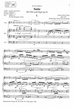 Preview: Widor Suite Flöte Orgel Notenbeispiel